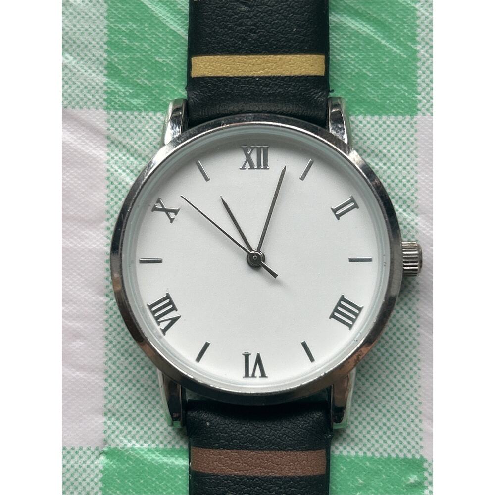 C&B Silver Tone Multicolored Band Women’s Quartz Watch